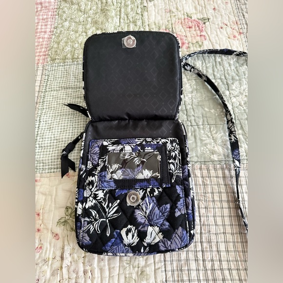 Vera Bradley Mini Hipster Black and Purple Floral Crossbody Bag - Picture 3 of 10